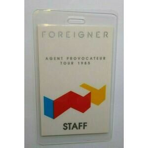 Foreigner Agent Provocateur Backstage Pass Original 1985 Rock Music Concert Tour